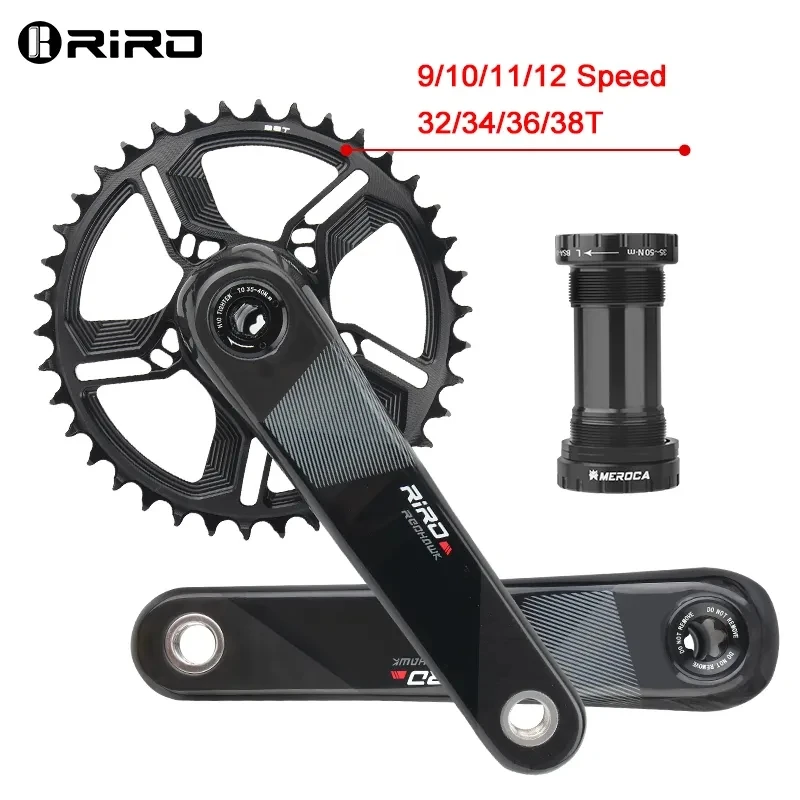 RIRO MTB z włókna węglowego 11/12 korba obrotowa z bezpośrednim mocowaniem roweru z włókna węglowego 170mm kolczyk 32/34/36/38T dla XX1