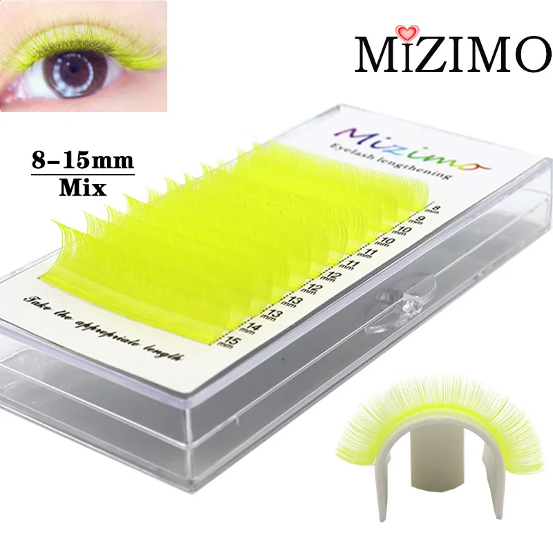 Manual Flowering Color Single Graft False Eyelashes Mixed Length Natural Softness and Extension 0.07/0.1mm C/D 8-15mm Makeup