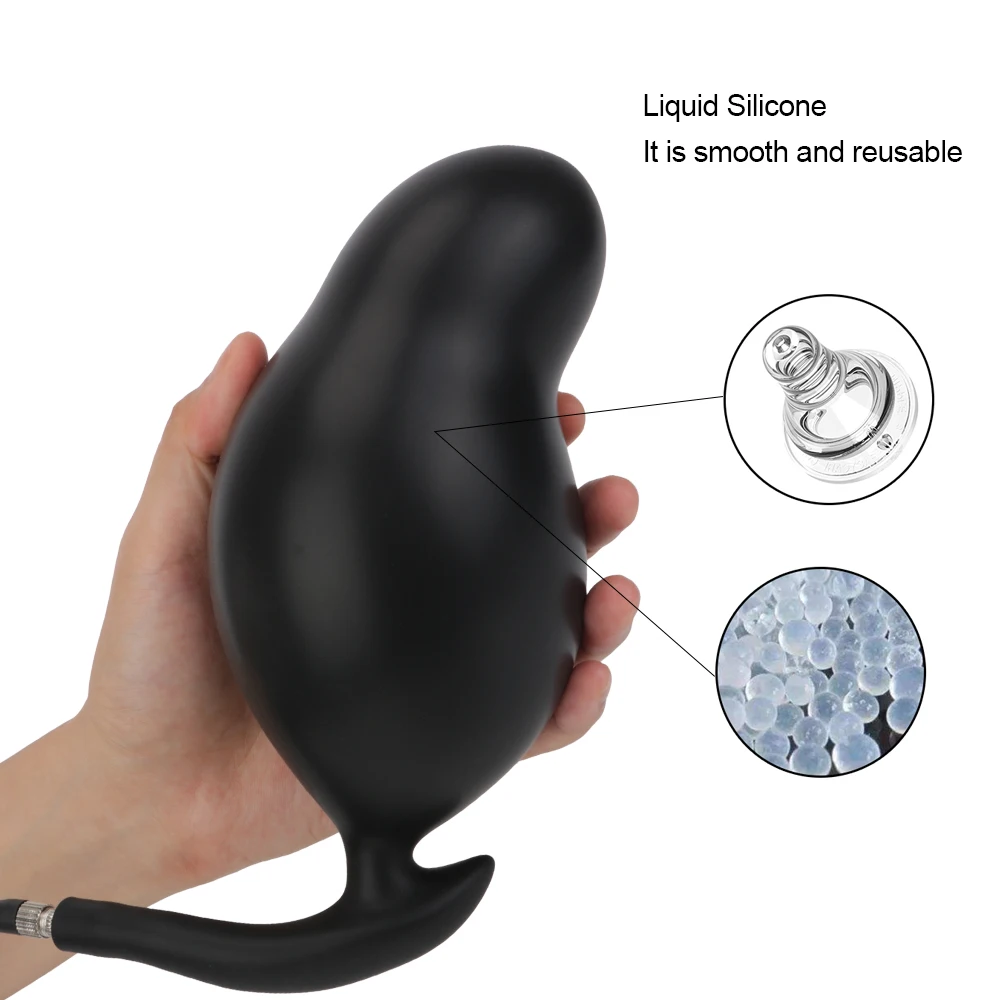 Godemichet Anal Gonflé en Silicone, Super Grand, Pompe Buttplug, Dilatateur de Cul, Énergie de la Prostate, Prolongateur d'Anus, Jouets Sexuels