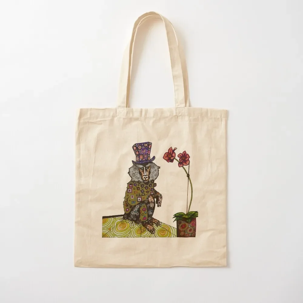 

Baboon with Top Hat and Orchid Tote Bag shopper bags Customizable tote bag tote bags aesthetic Bag