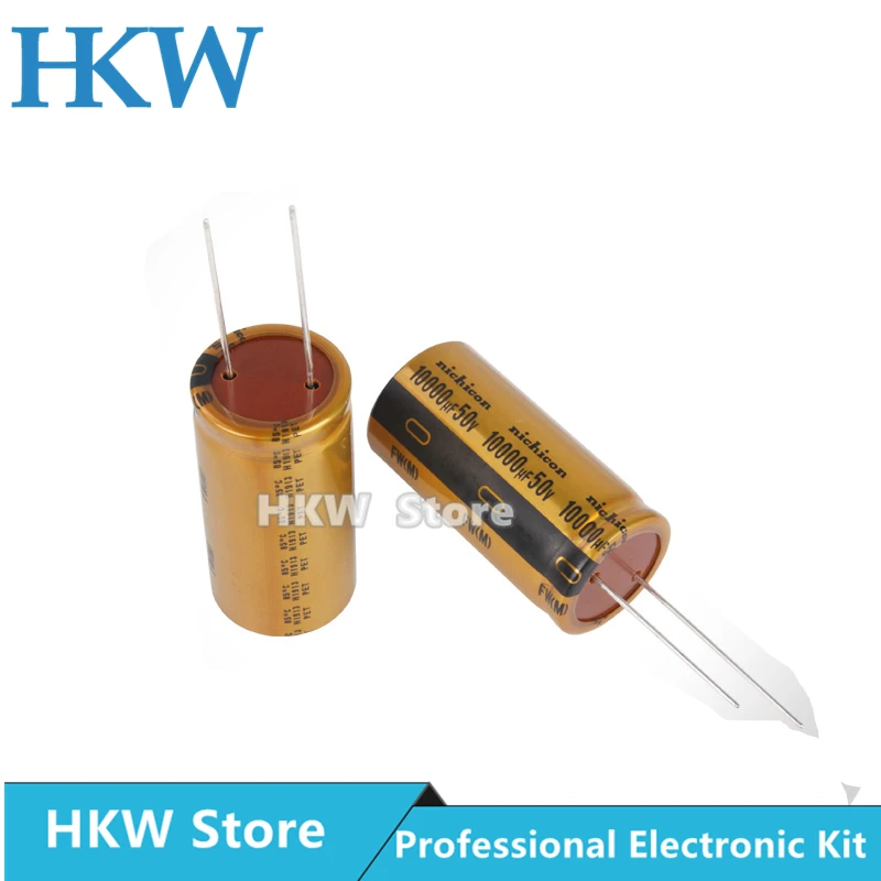 2pcs NICHICON 10000UF 50V 25X50mm FW Series Electrolytic Capacitors Hi-Fi Audio Capacitor New and Original 50V10000UF 25*50MM