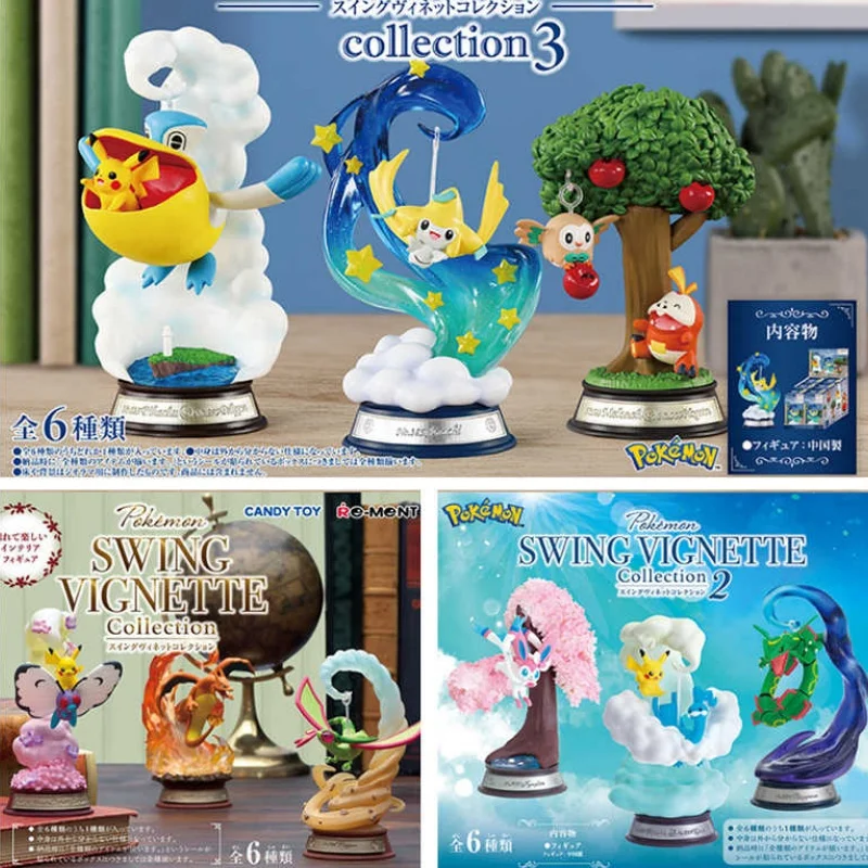 

Re-Ment Pokemon Blind Box Swing Vignette Collection Model Toys Jirachi Greninja Psyduck Volcarona Rowlet Fuecoco Pelipper Gift
