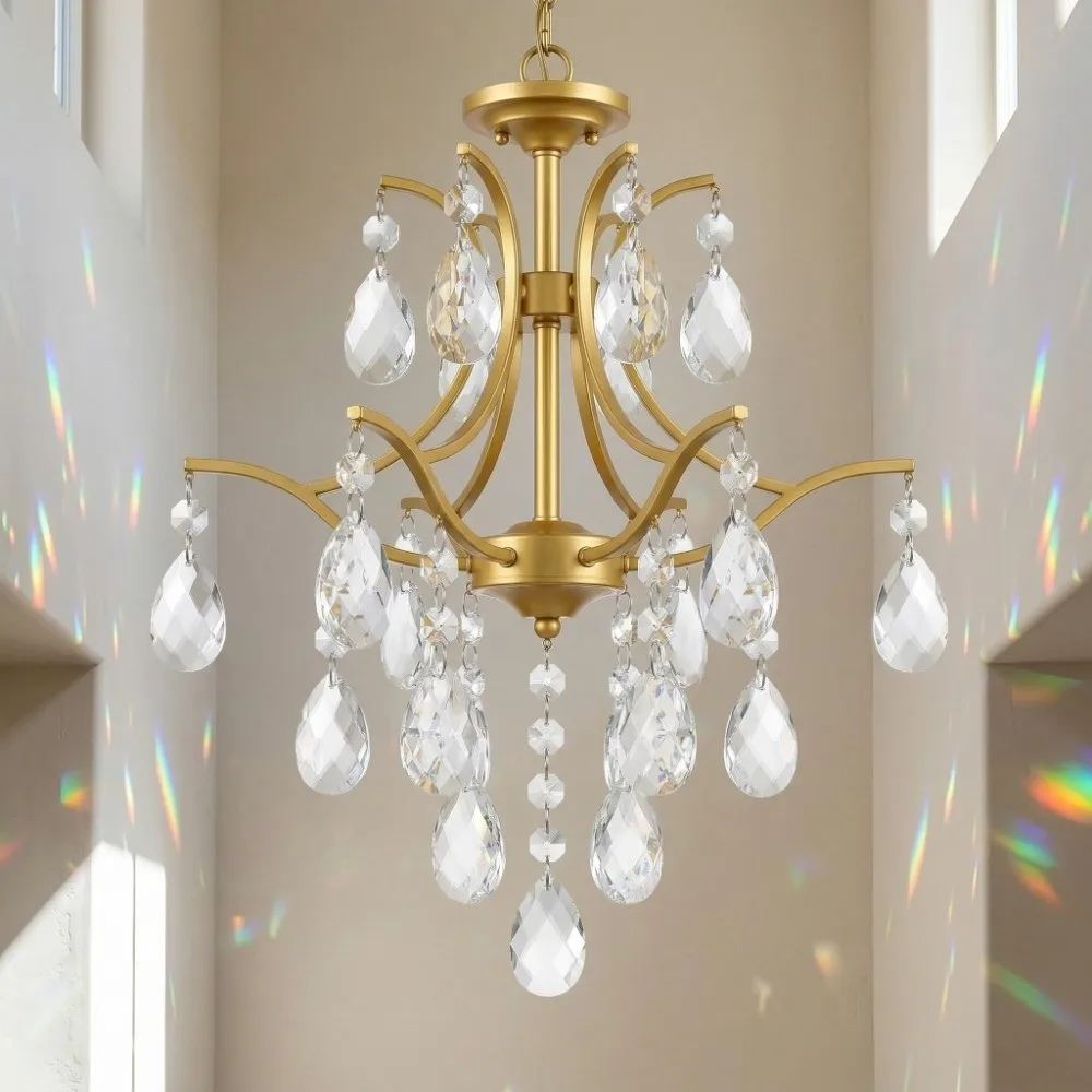 10PCS Durable Glass K9 Crystal Pendants Teardrop Beads 38mm Chandelier Pendant Light Water Drop Prism Hanging