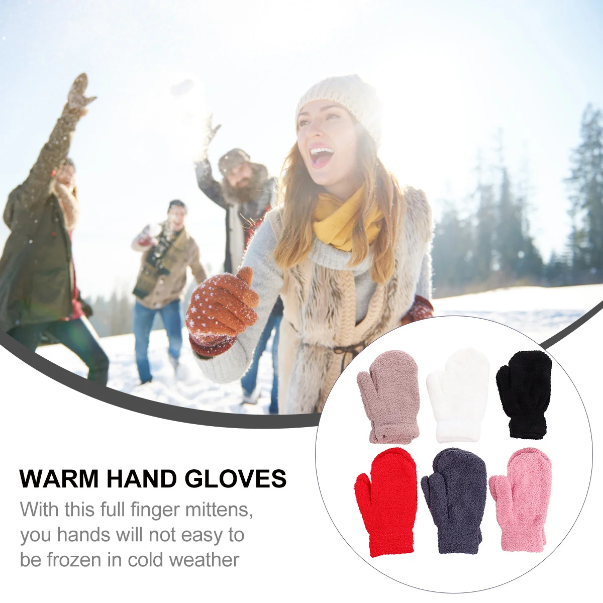 Warm Thermal Gloves For Women Men Half Fleece Full Finger Mittens Winter Protection Anti-Slip Comfortable Lightweight