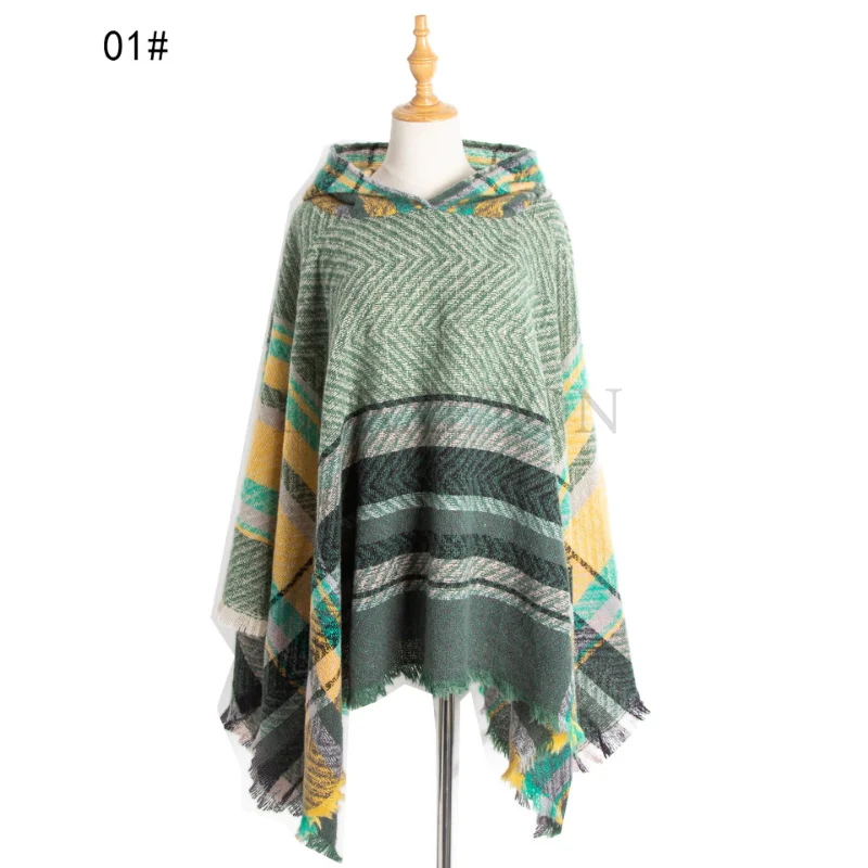 Women Hooded Cape with Fringed Hem Knit Crochet Poncho Tassel Shawl Ponchos for Women Shawl for Women Winter Luxury Cape