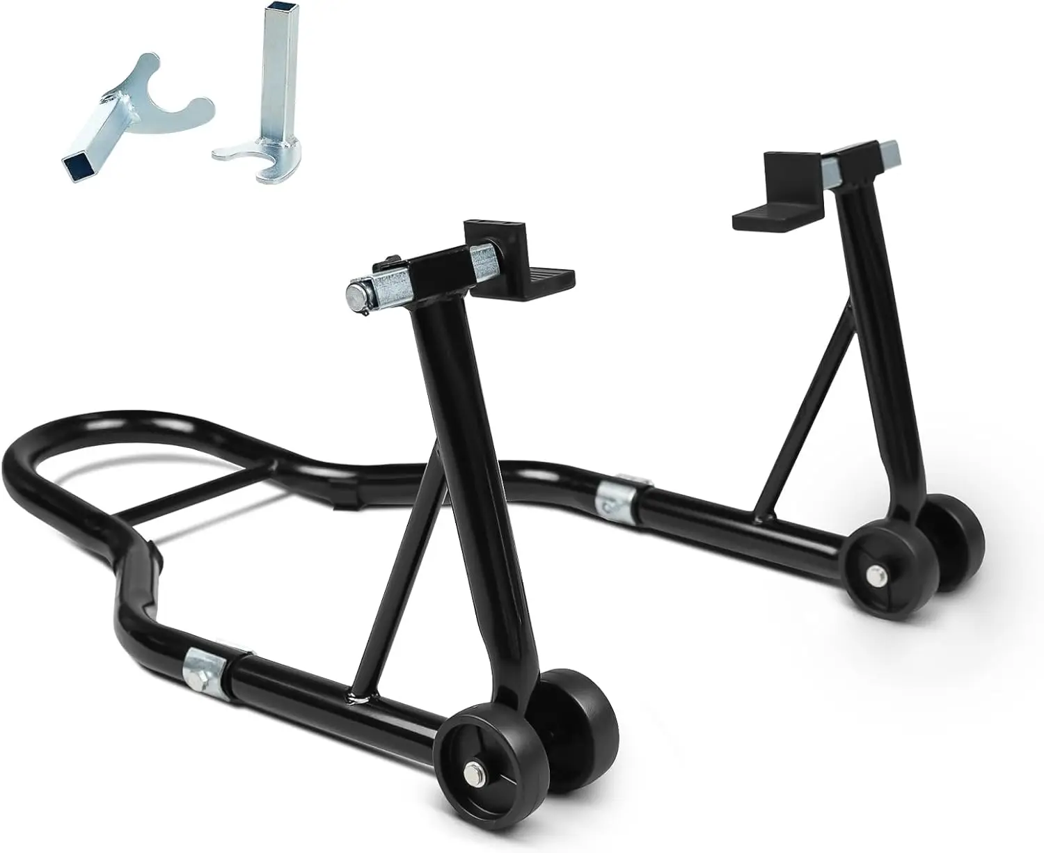 

Heavy-Duty Motorcycle Rear Wheel Lift Stand, 850LB Capacity, Adjustable for Sport Bikes with Paddock Design