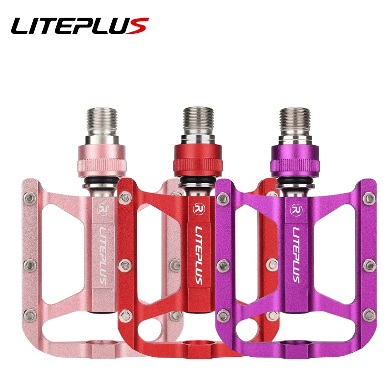 

Liteplus Quick-Release Pedals: Aluminum Alloy, Double-Sided Non-Slip, 3-Bearing for Mountain & Folding Bikes