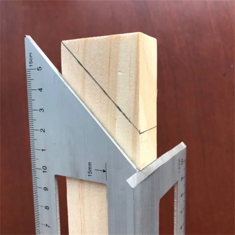 Aluminum Alloy Angle Ruler Woodworking Ruler 90 45 Degree Turn Ruler Multifunctional Tirangular Measuing Ruler Woodworking Tools