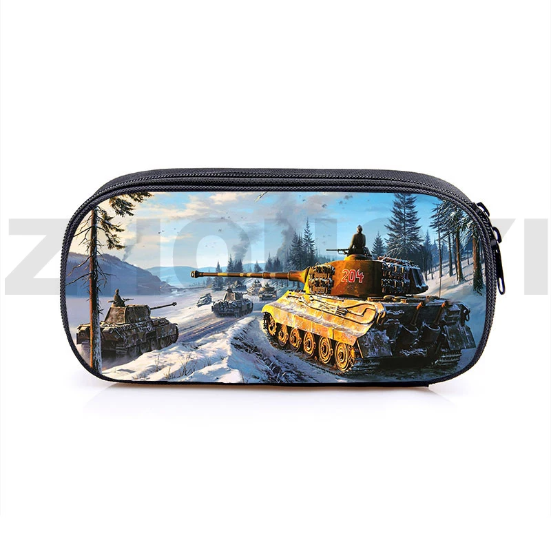 Popular Game World of Tanks Pencil Case Anime School Supplies 3D Gerand Tanks Pouch Bag Organizer War Thunder Makeup Box Student