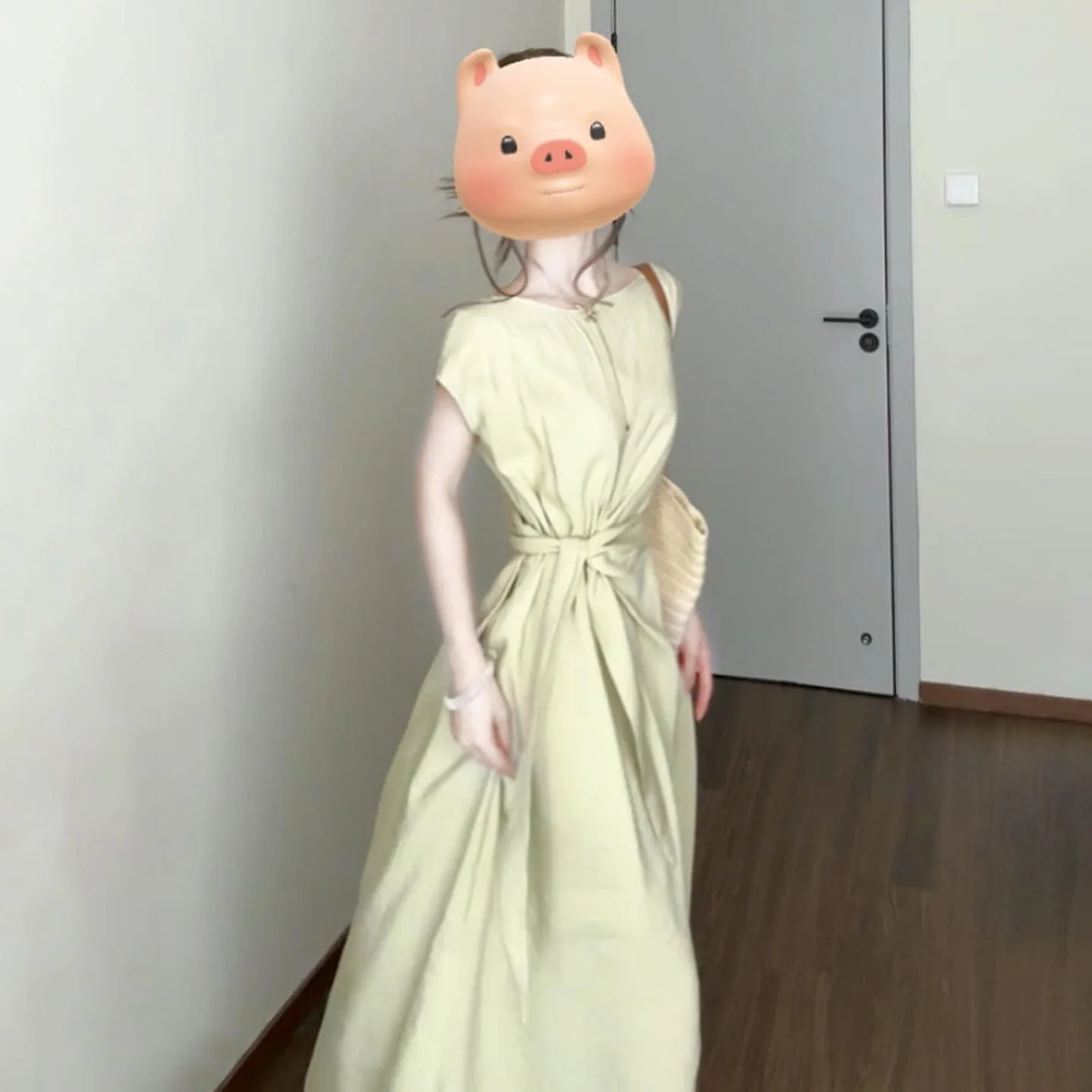 Elegant Simple Summer New 2025 Women's Dress Slimming Long Waist-Cinched Wrap High Waist Midi A-Line Skirt Korean Style