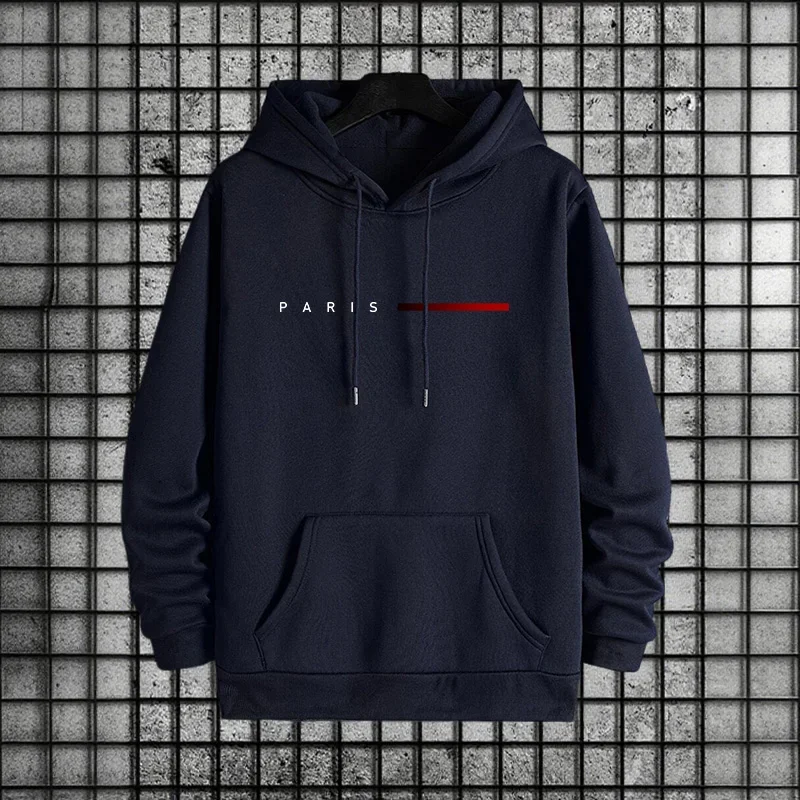 Men Paris Fashion Tracksuit Hoodie and Sweatpants Set with Soft Touch Fabric Autumn Winter Male Home Outdoor Comfort Warm Outfit