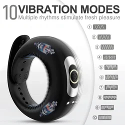 Male Cock Ring Vibrator Cockring Penis for Man Delay Ejaculation Sex Toys for Men Couple Rings Penisring Toy for Adults Supplie