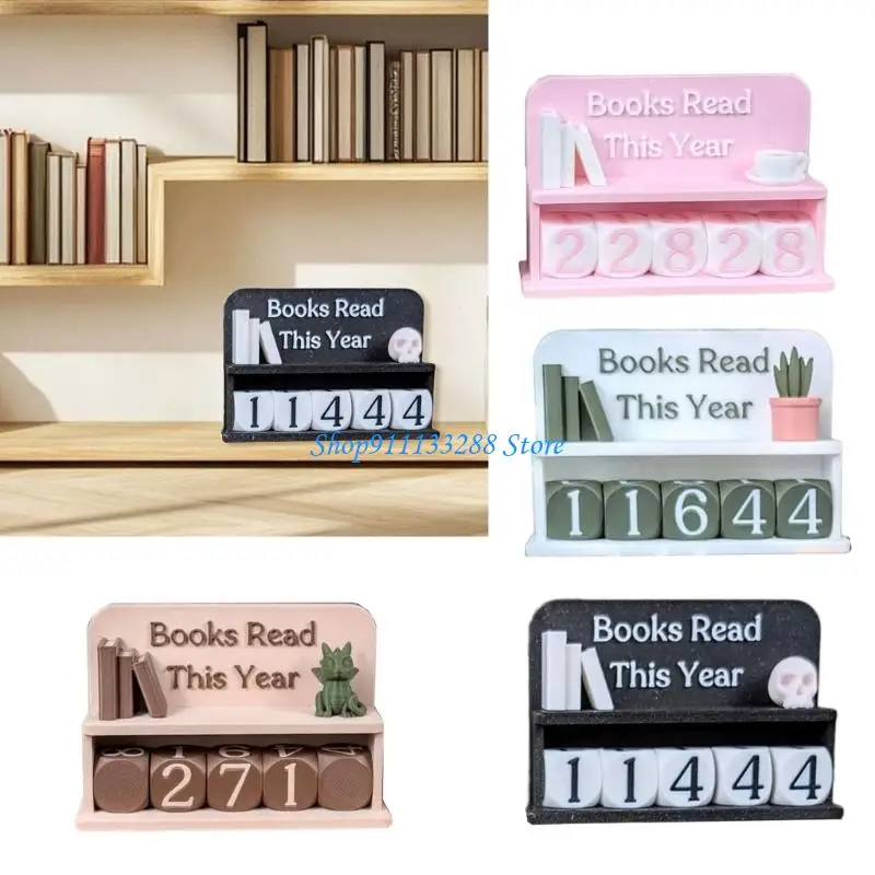 G88D Manual Reading Progress Counter For Bookshelf Decoration Enabling Easy Progress Tracking And Reading Motivation