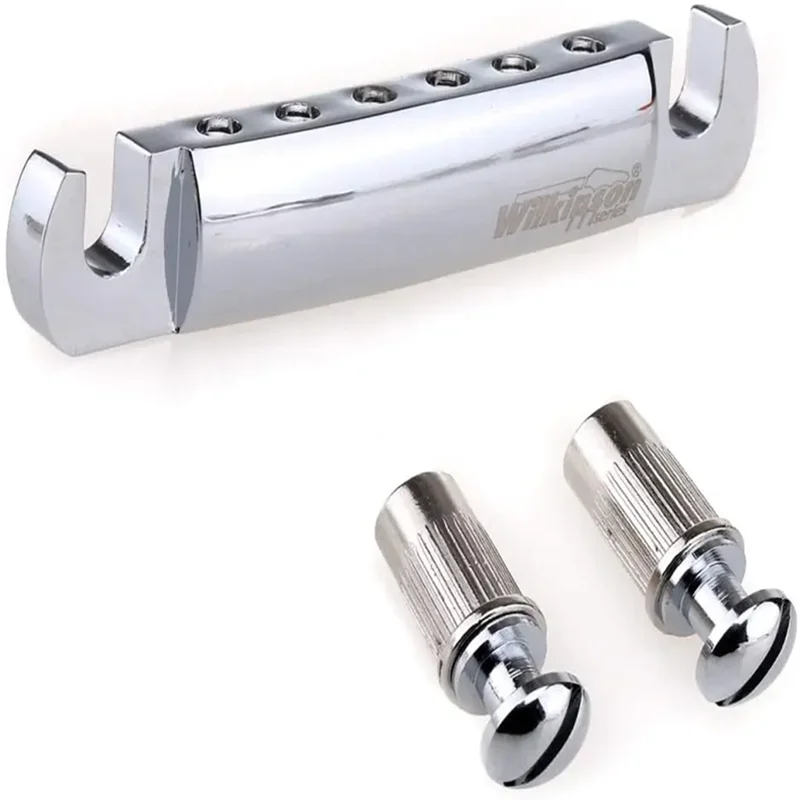 Chrome Silver Wilkinson Tune-O-Matic Style Electric Guitar Bridge WOGT1+WOGB2 Guitar Accessories