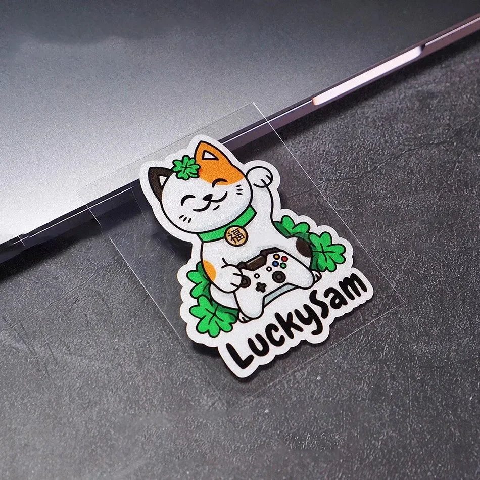 

Lucky Rising Cat Car Car Stickers Tape Applique Auto Electric Helmet Triangle Window Decals