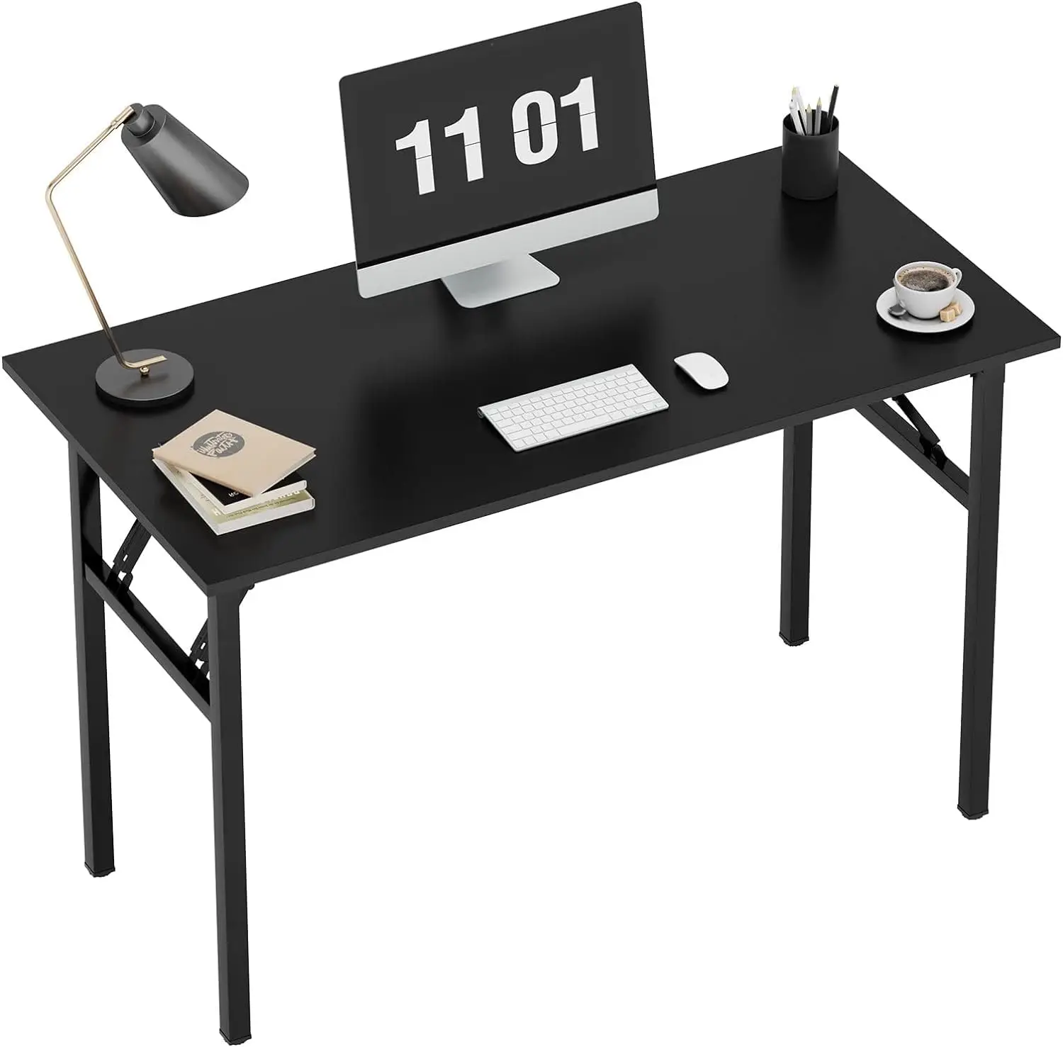 Chulovs 100cm Computer Desk for Small Space Folding Table Writing Desk Compact Desk Foldable Desk, No Install Needed