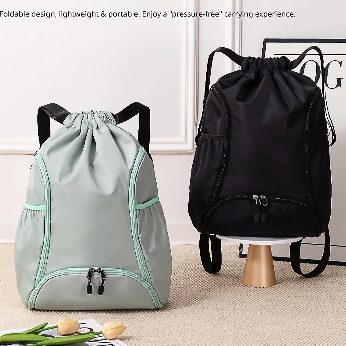 Backpack Basketball Bag Travel Sports Storage Backpack Multifunctional Training Fitness Bundle Mouth Bag Drawstring Backpack