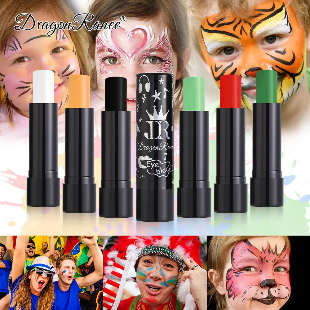 Matte Fog Lipstick European Gothic Dark Purple Red Green White Lipstick Multi-use Black Face Body Paint Cosplay Makeup