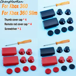 1 Set Black or Red Battery Pack Cover Shell+ 4 Analog Thumb Stick+4 Thumbstick Grip Cap For Xbox 360 /slim Wireless Controller