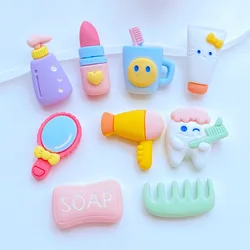 Accesorios de resina para manualidades, accesorios bonitos de simulación diaria, cabujón de espalda plana, álbum de recortes, lazo para el cabello, 10 unidades