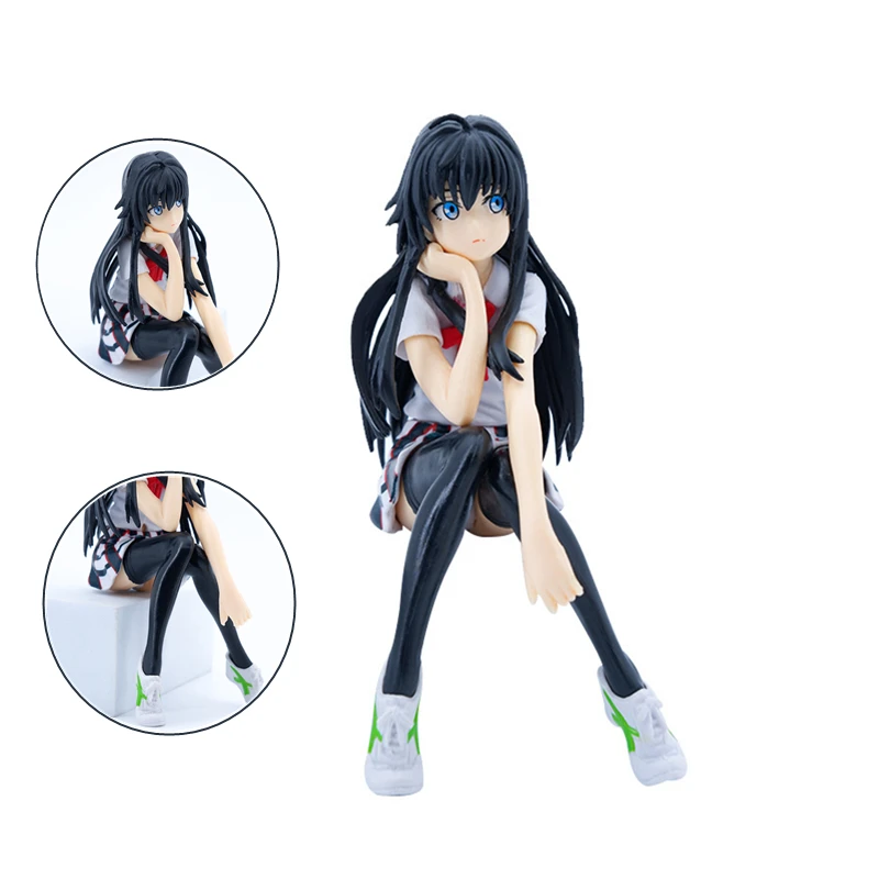 kawaii action anime figures Japan Anime My Teen Romantic Comedy Yukinoshita Yukino Cute Seated Model Toys PVC Collectible Doll