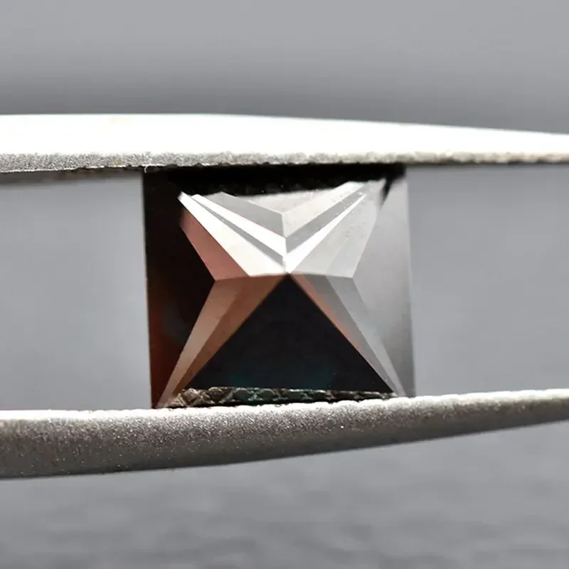 Moissanite Stone Princess Cut Natural Black Color VVS1 with GRA Certificate for Gemstone Charms Top Jewelry Making Materials