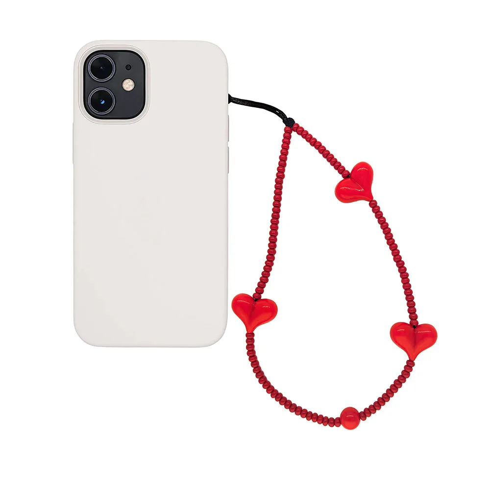 HERLOOK Red Heart Phone Charm Strap for Mobile Trendy Valentine Gift 2024 Cell Phone Y2K Accessories