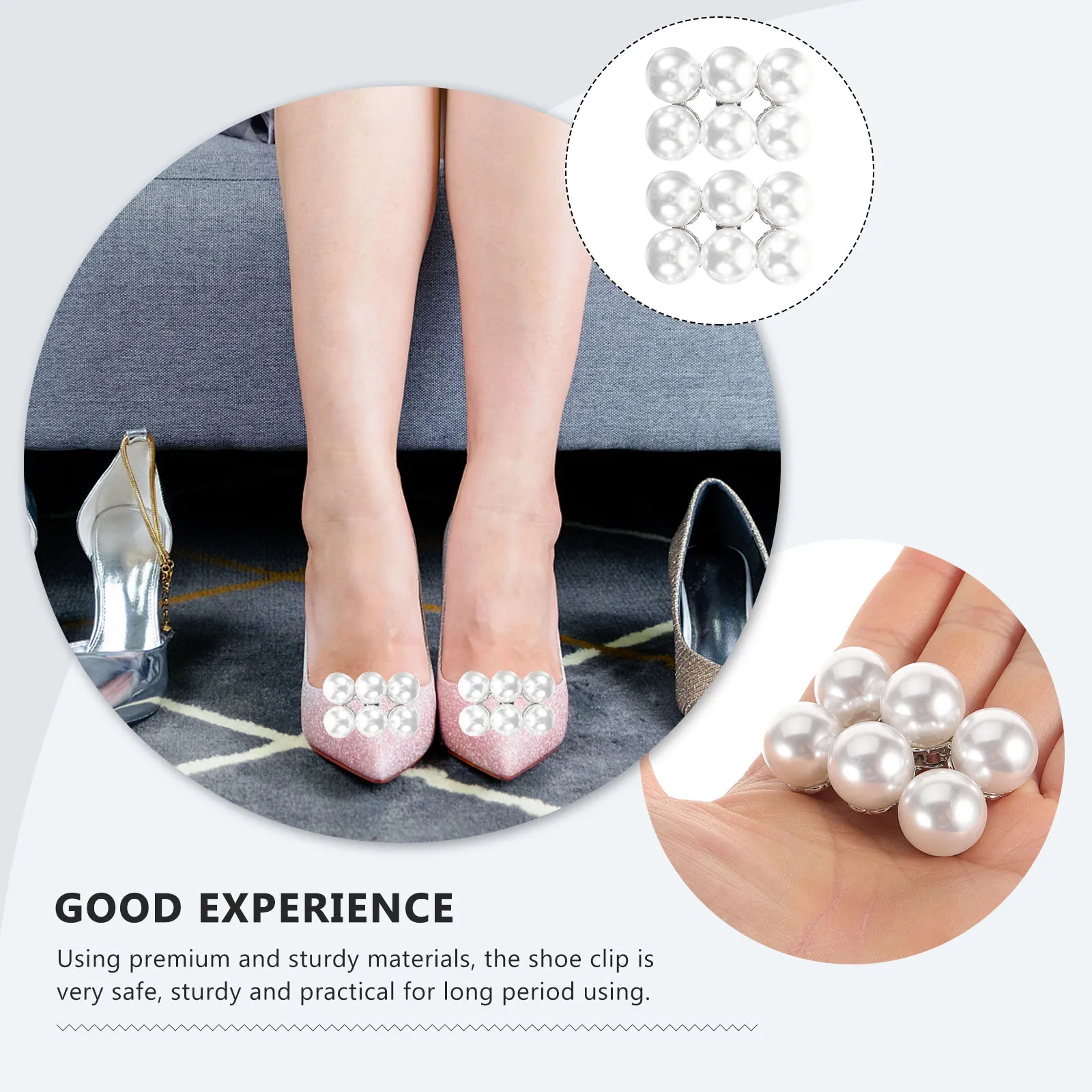

1 Pair Pearl Wedding Buckles Decorative Charms Shoe Decorations For Heels Sandals Pumps Bridal Accessories Fastening Metal