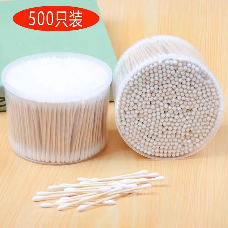 Quality 500 Large Box of Double-Ended Cotton Swabs, Disposable Cotton Sticks, Cosmetic Cotton Swabs, Suitable for Home and Beaut