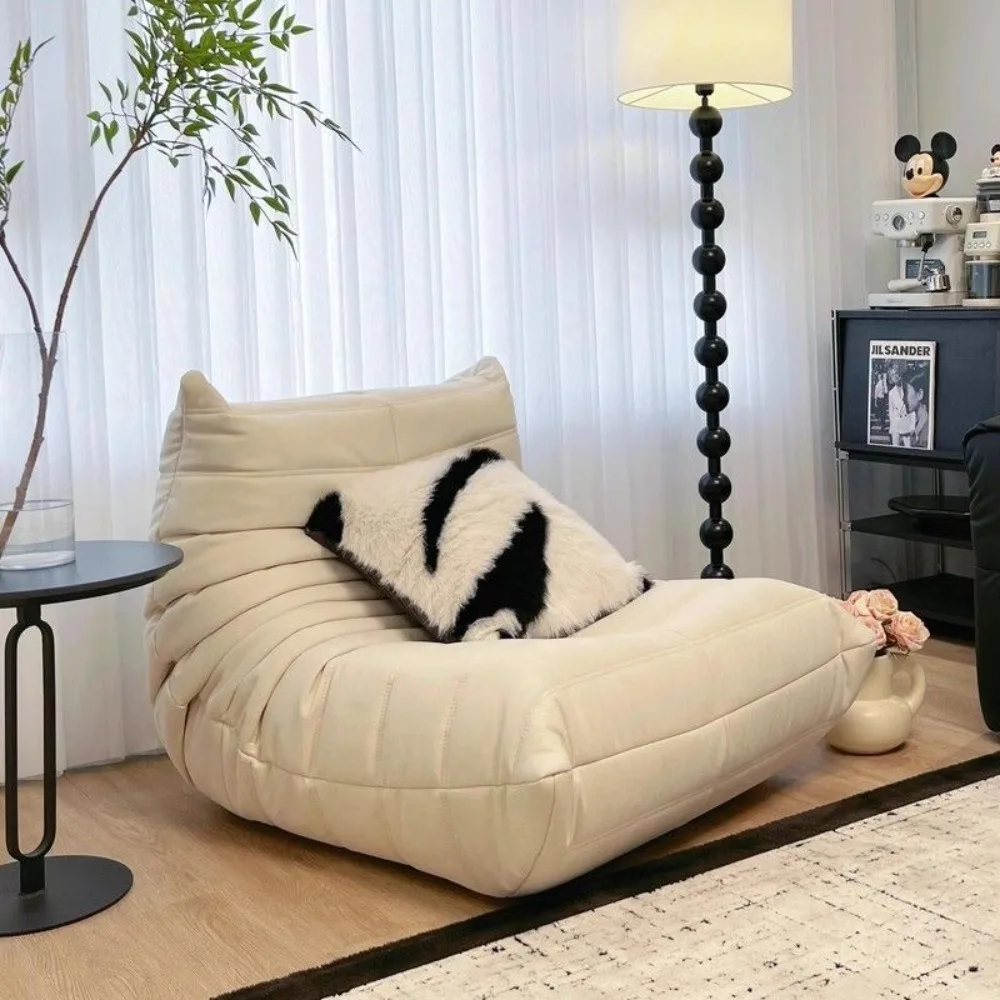 Lazy sofa single sofa chair balcony lying down Internet celebrity caterpillar bedroom small sofa tatami can lie down and sleep