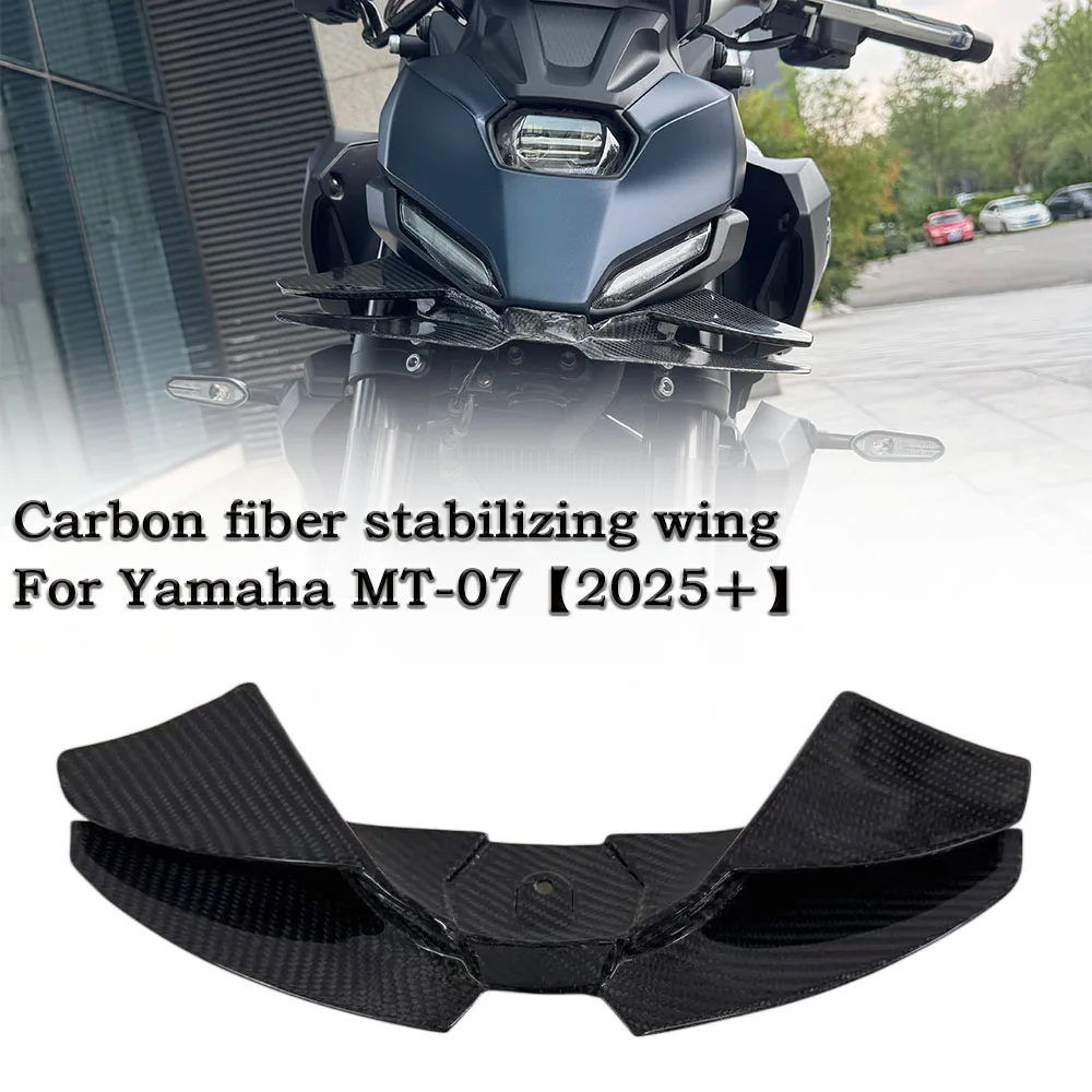 Für Yamaha MT-07 2025+ 100% Carbonfaser Windflügel Aerodynamik-Verkleidung Winglets Motorrad Frontspoiler Unterer Spoiler Frontlippe