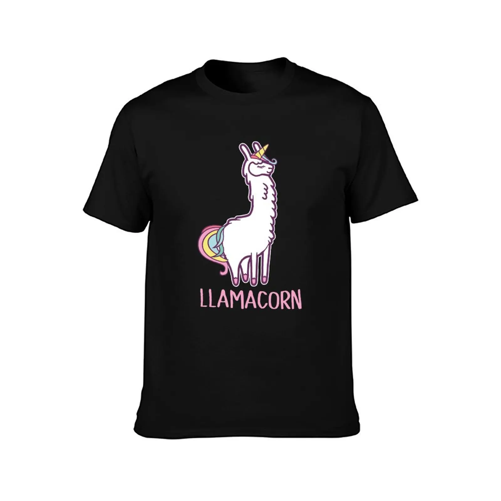 Llamacorn Unicorn Rainbow T-Shirt Summer Casual Cotton Tee Oversized Streetwear Tops Vintage Graphic Print Unisex Men Women