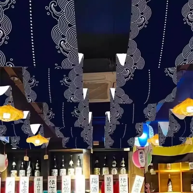 

Japanese-Style Customizable Jujiu House Ceiling Hanging Canopy Cloth Restaurant Atmosphere Decorative Ceiling Hanging Cloth