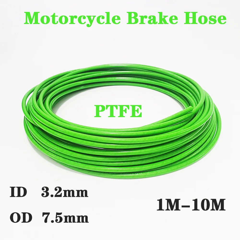 

AN3 (3.2mm 1/8") Motorcycle Braided Stainless Steel Brake Line Hose Fluid Hydraulic Hose PTFE Brake Line Gas Oil Fuel Tube Pipe