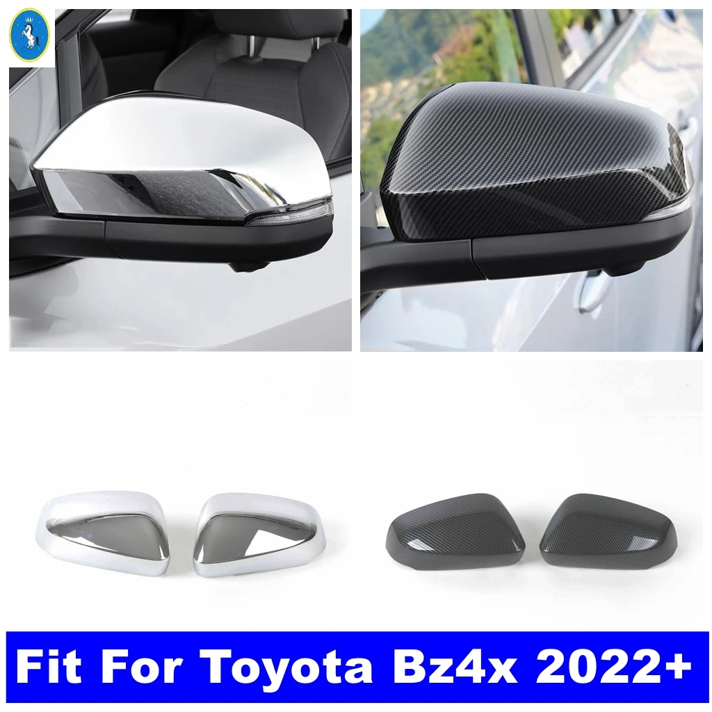 

Fit For Toyota Bz4x 2022 2023 Chrome / Carbon Fiber Side Rearview Mirror Protect Streamer Cover Trim Auto Styling Accessories