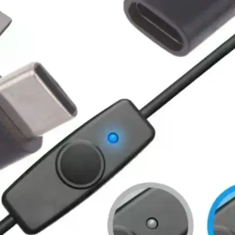 1/3Pcs USB-C To Type C Power Supply Cord 5V2A Short USB C Extension Cable With ON Off Switch For USB Fan LED Strips Desk Lamp