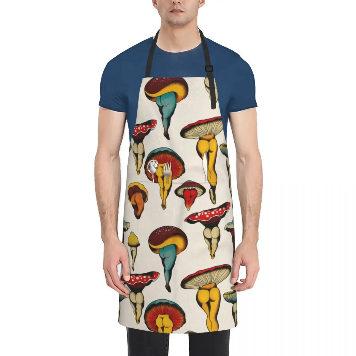 

Sexy Mushroom Apron Kitchen Household Items For Home Accessories Womens Dresses Apron