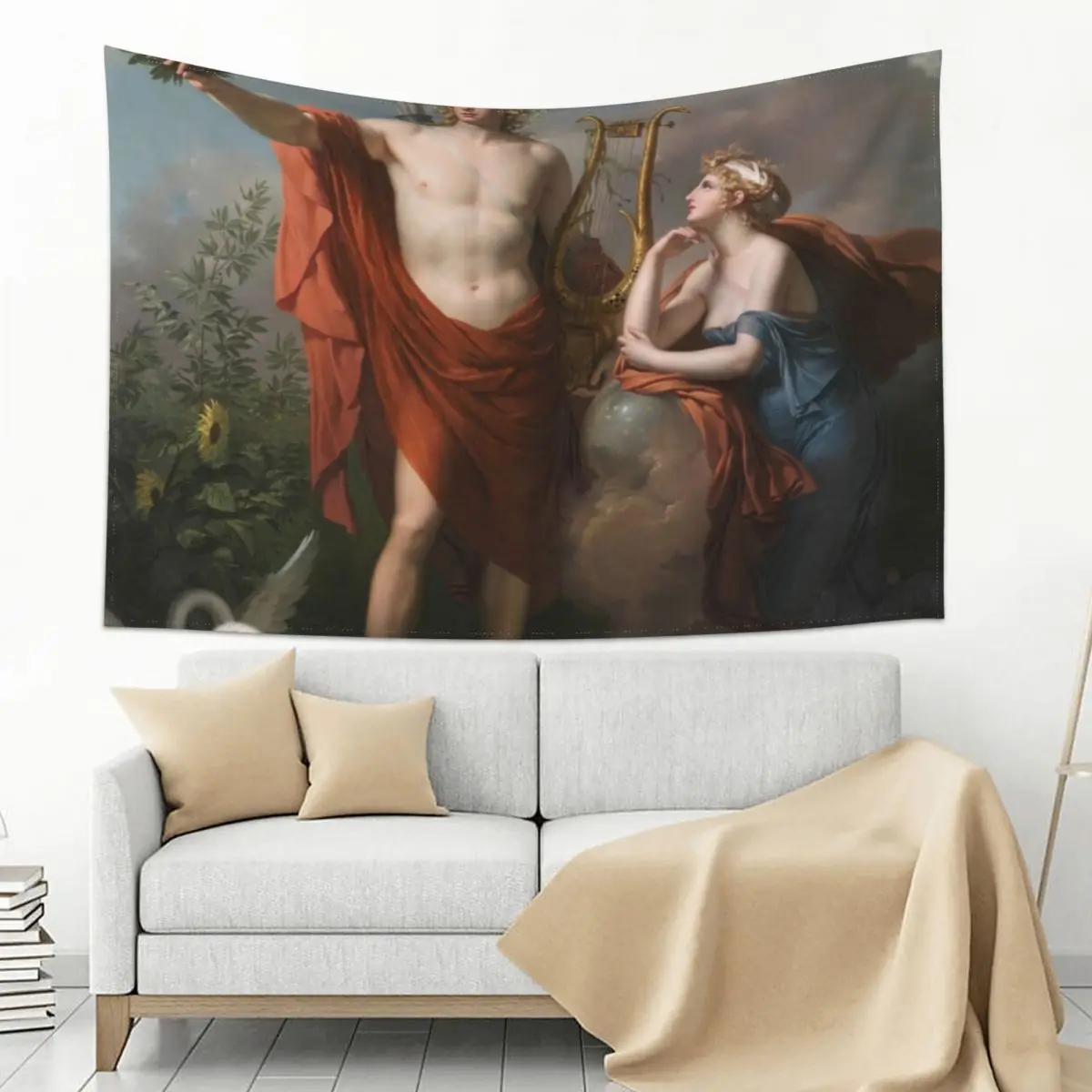

Apollo with Urania | Charles Meynier | 1798 Greek Mythology Art Tapestry