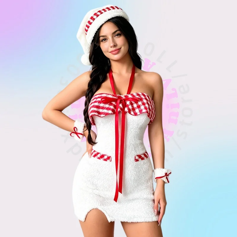 AniLV 2026 Vestido Blanco de Muñeco de Nieve Navideño, Uniforme de Grupo de Ídolos de Anime, Traje de Navidad, Disfraces de Cosplay
