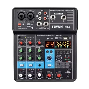 Teyun 4-Kanal professioneller tragbarer Soundmixer Computerkonsole Eingabe 48 V Strommodell Zertifizierung Ursprung Mischung N4 8 Hauptverkauf Digital Professional Console - №2