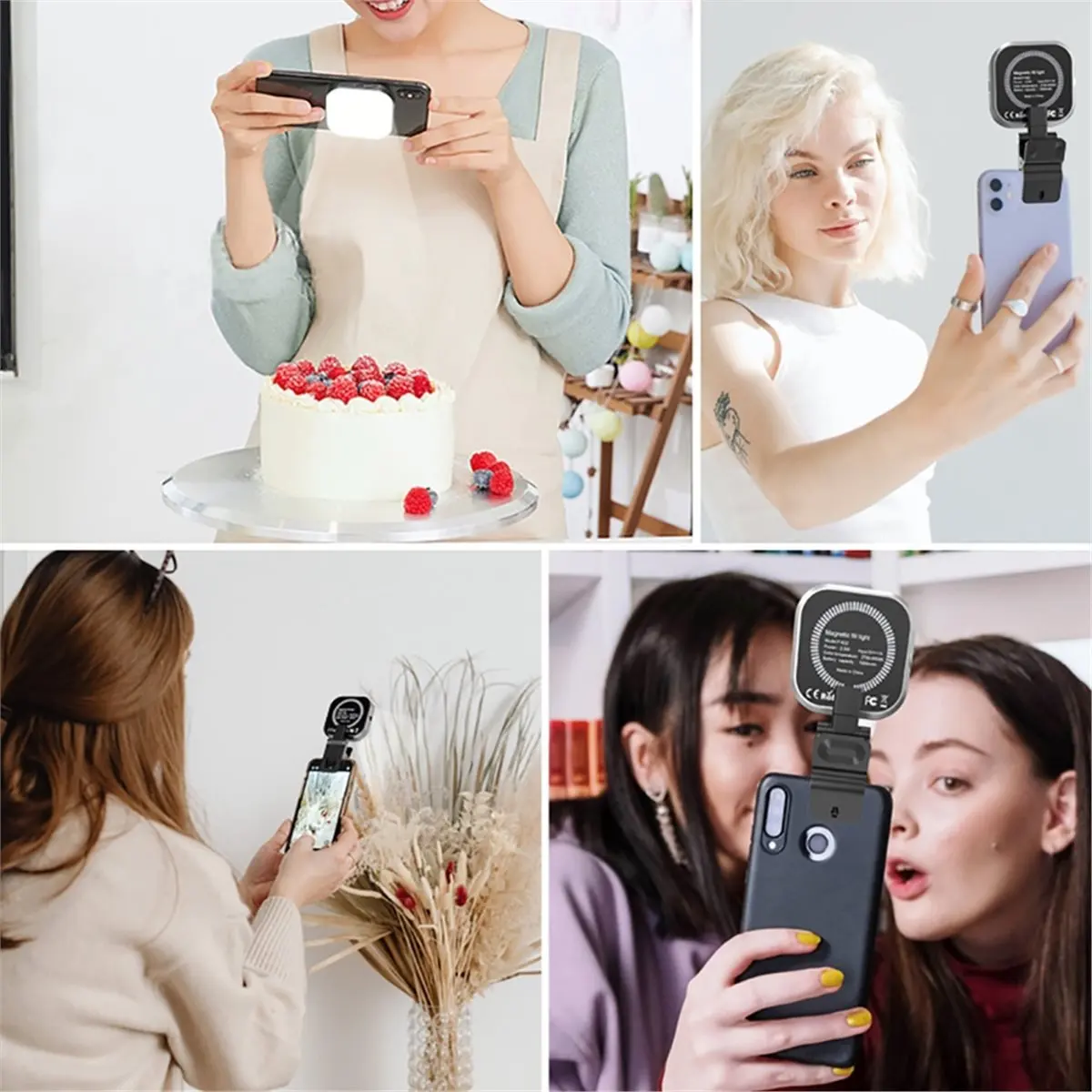 Arrival Mini Magnetic Fill Light 1000mah Rechargeable Tri-Color Temperature Selfie Light with Light Clip