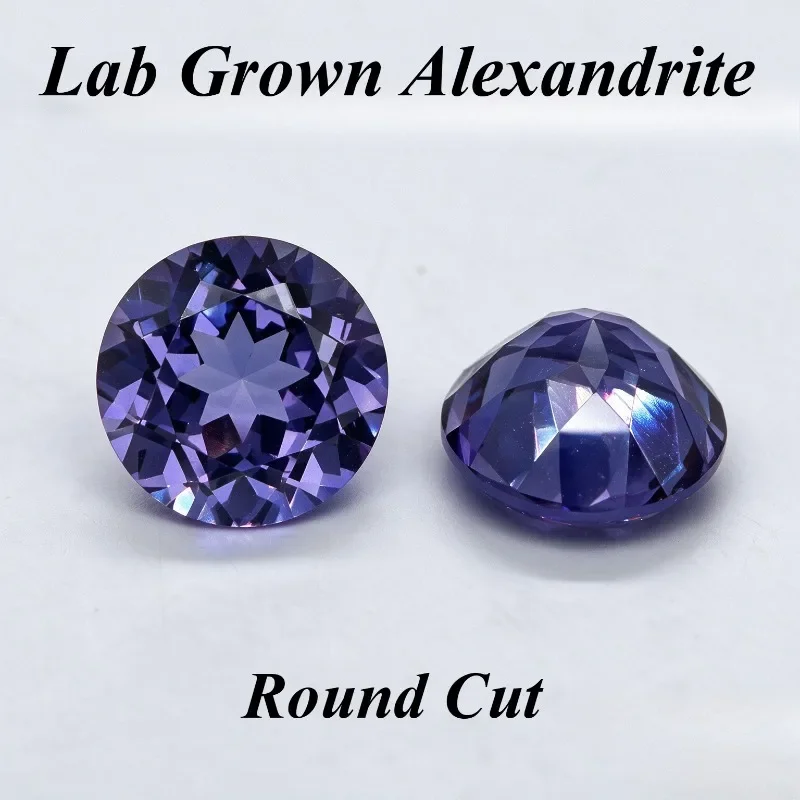 Lab Grown Alexandrite Round Cut  Color Changing for Optional AGL Certificate Free Shipping for Main Material for Jewelry Making