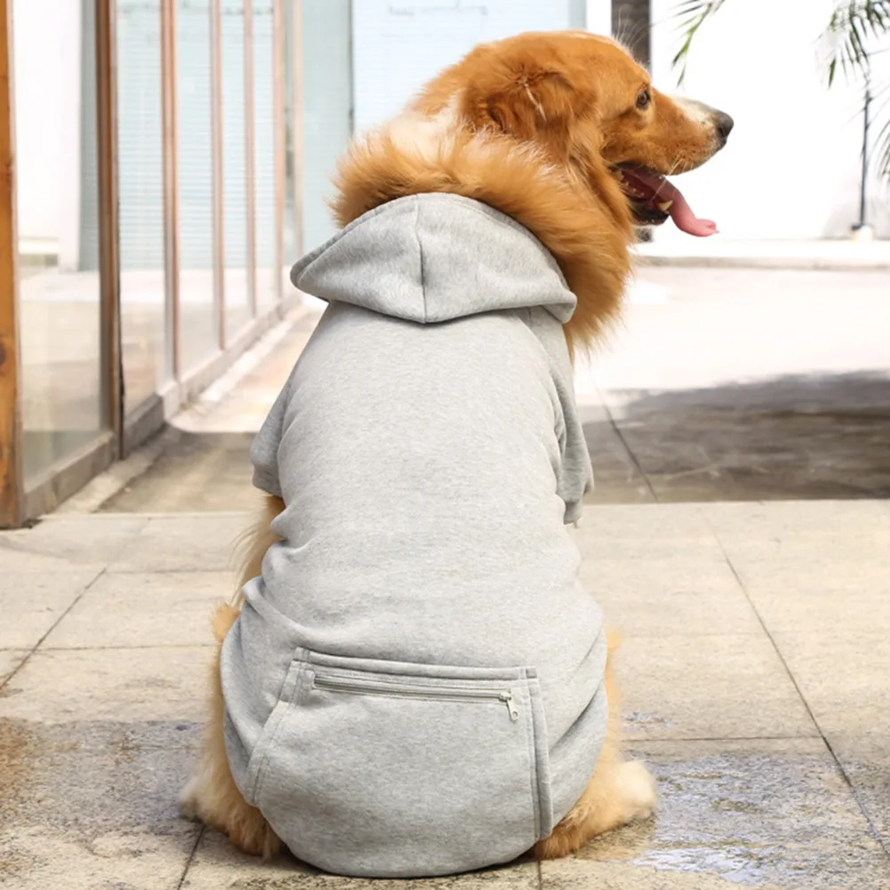 Dog Zipper Pocket Hoodie Can Hold Dog Food Small Medium Dog Teddy Pomeranian Fight Fall Winter Supplies Chihuahua Pet Clothing