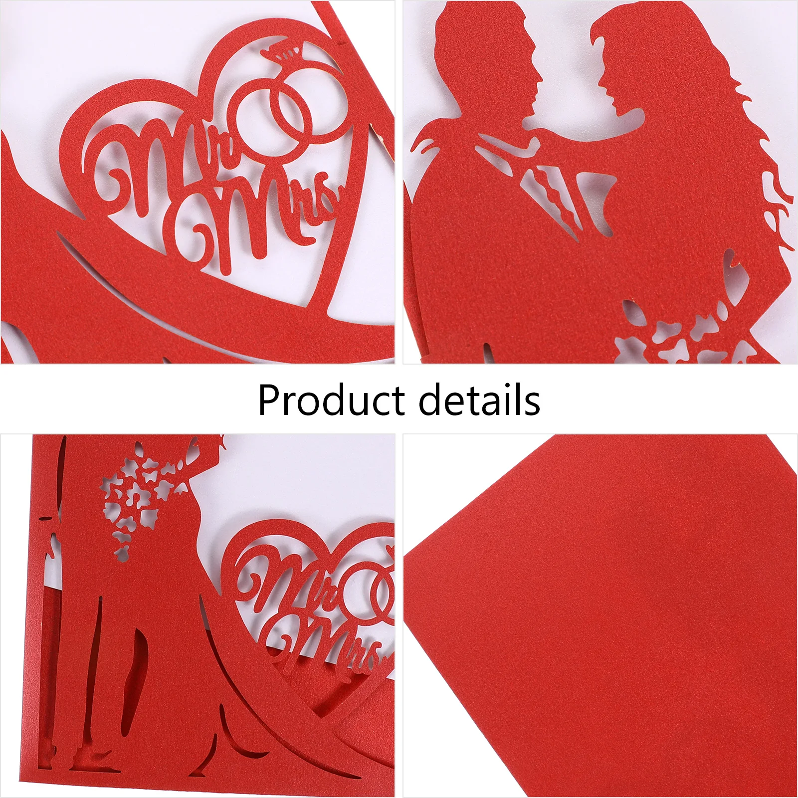 

10Pcs Creative Wedding Invitation Cards Hollow Out Design Paper Card for Valentine Wedding Congratulations Anniversary