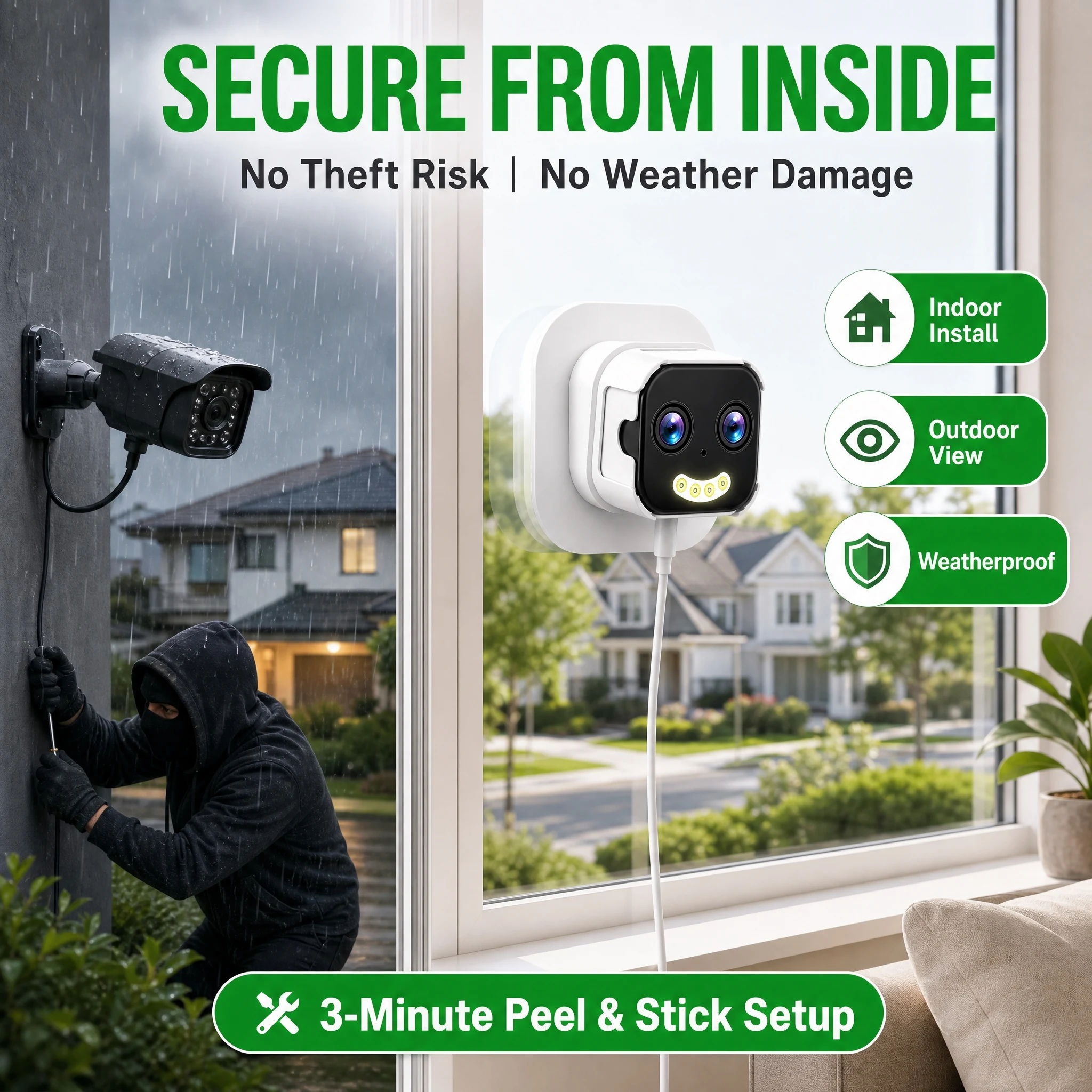 OKAM PRO Window Camera Dual Lens 10X ZOOM 5G WIFI Camera HD 10MP Dual Stand Night Vision Bidirectional Intercom Mobile Detection