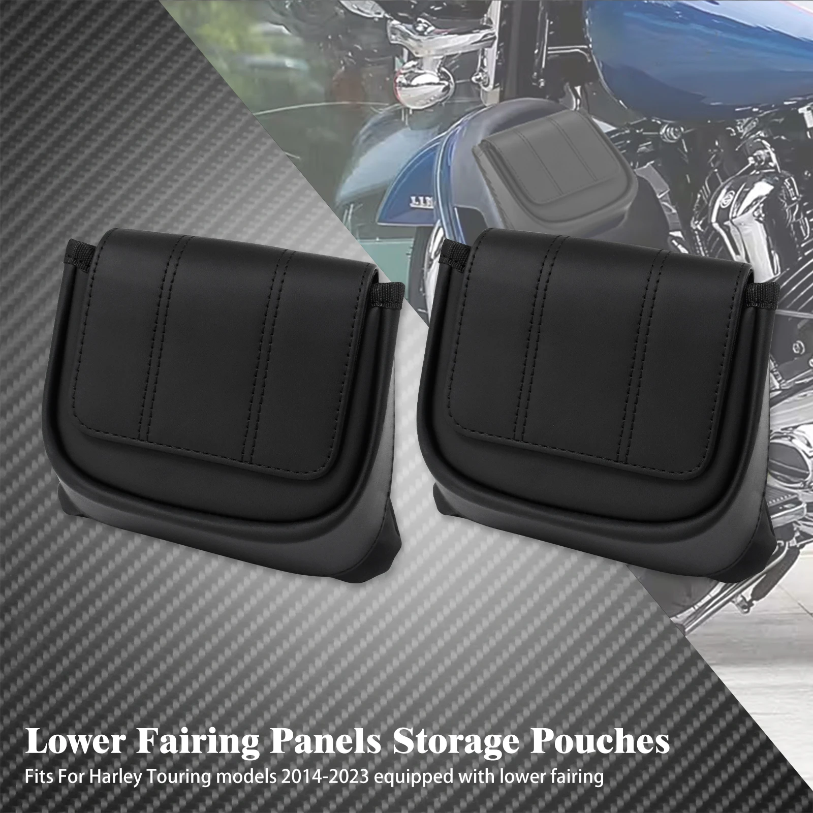 Motorcycle Lower Vented Leg Fairing Glove Box Tool Bag For Harley Touring Street Glide Road Glide Electra Glide 2014-2017 2018