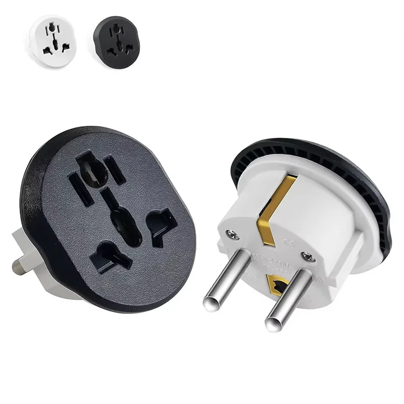 US To EU Plug Adapter FR US UK To Euro Korea Plug Universal Travel Adapter Home Plug Converter 2 Pin 4.8mm Wall Electric Socket