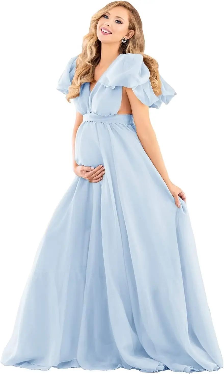 Chiffon Maternity Dress for Photoshoot Long Maternity Gowns for Baby Shower Dresses Maternity Photography Luxury Evening Dress