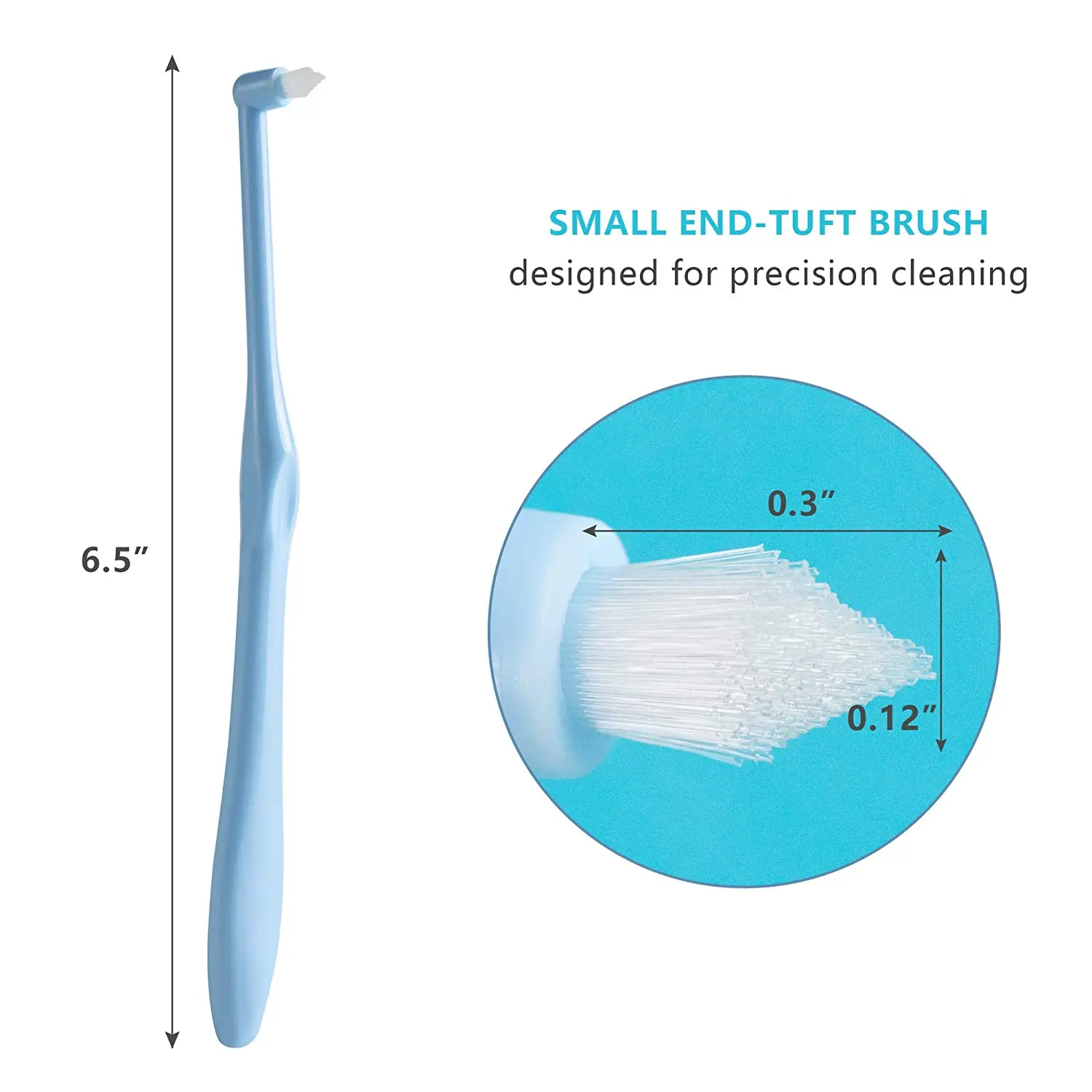 1/4 Pcs Toothbrush Interspace Brush End-tuft Tapered Toothbrush Soft Trim Toothbrush Wisdom Gap Brush for Orthodontic Braces