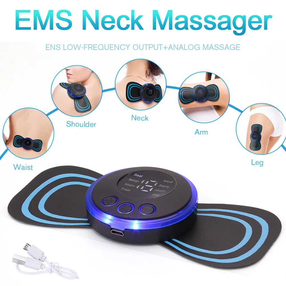 

For Vip Electric Pulse Neck Massager EMS Cervical Massage Patch Lcd Display Neck Back Muscle Stimulator Tens Relief Pain